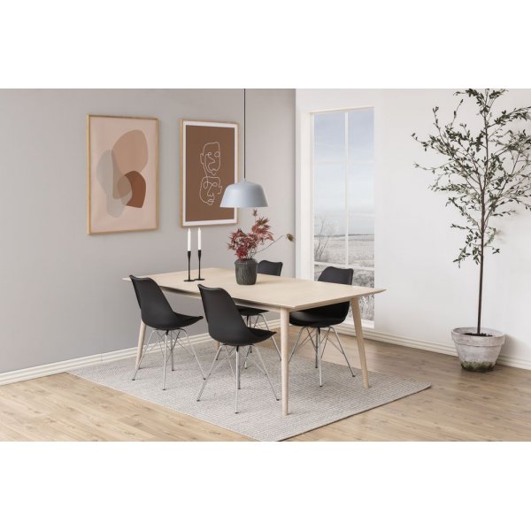 Eris eetkamerstoel - Zwart/chroom Eris eetkamerstoel - Zwart/chroom