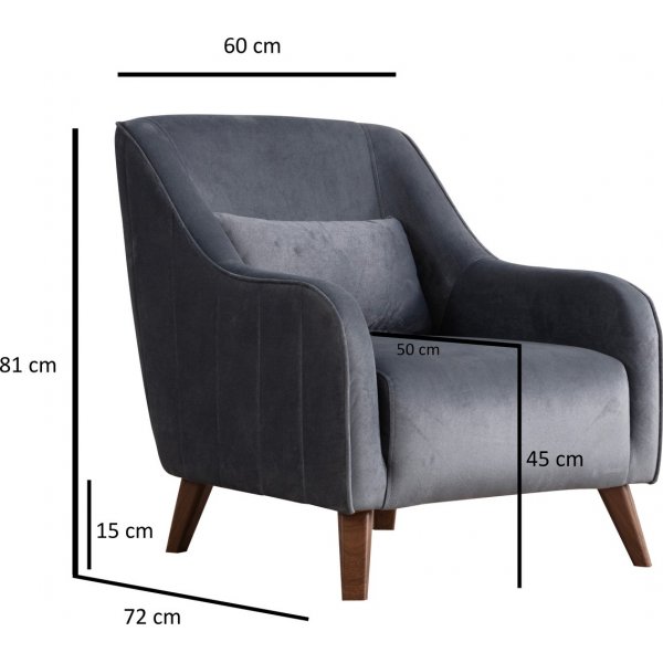 Fauteuil Buhara - Gris fonc