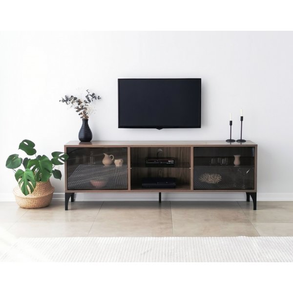 Banc multimédia Olympos - Noyer Banc multimédia Olympos - Noyer