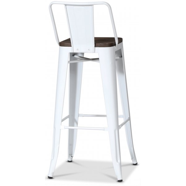 France Barstol i metall - Vit / Brunt tr�