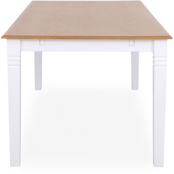 Nidingen vitt matbord 140x90 cm med toppskiva i ekfanr