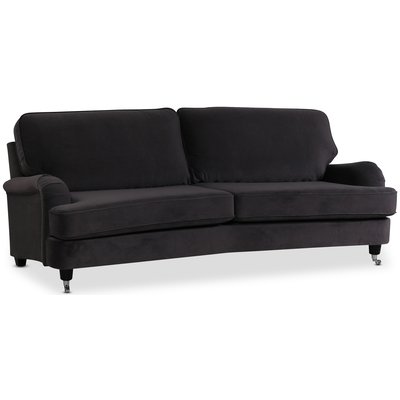 Kvarsebo Howard 3-sits svngd soffa - Mrkgr (Sammet)
