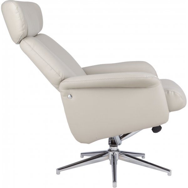 Penglund fåtölj med fotpall - Beige (konstläder) Penglund fåtölj med fotpall - Beige (konstläder)