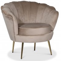 Kingsley fåtölj - Beige sammet / Mässing Kingsley fåtölj - Beige sammet / Mässing