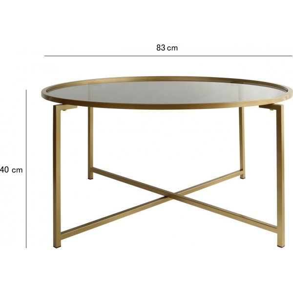 Table basse Sun 83 cm - Or/fume
