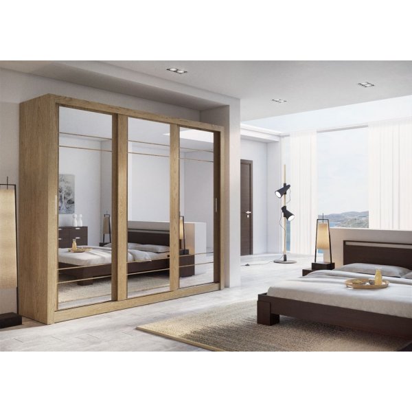 Mervyn garderob med spegel - Shetland ek Mervyn garderob med spegel - Shetland ek