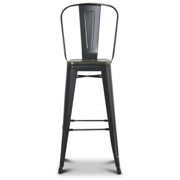 Barstol Industry Cayote i pl�t (H�grygg) - Borstad Svart/Guld