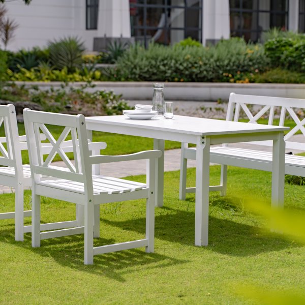 Bohus matbord 135 cm - Vit + Fläckborttagare för möbler Bohus matbord 135 cm - Vit + Fläckborttagare för möbler