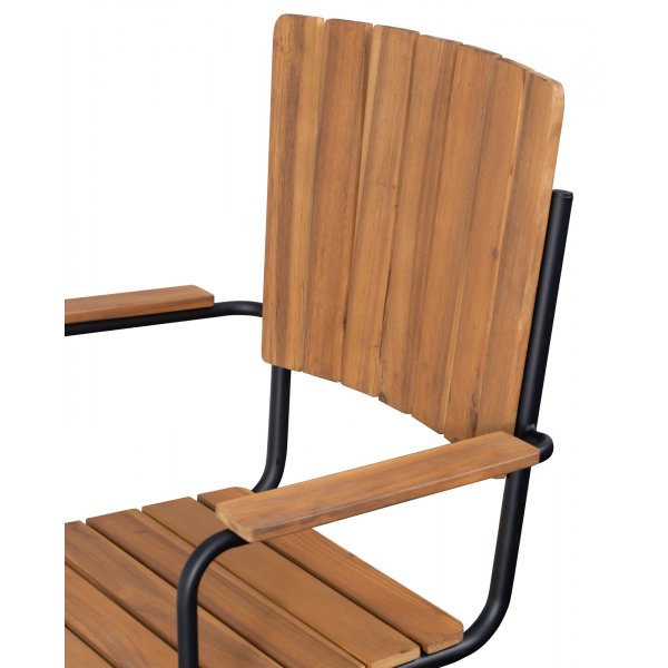 Holm� utematstol med armst�d brun/svart