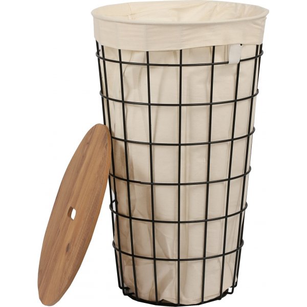 Panier à linge Hazel - Chêne/noir Panier à linge Hazel - Chêne/noir