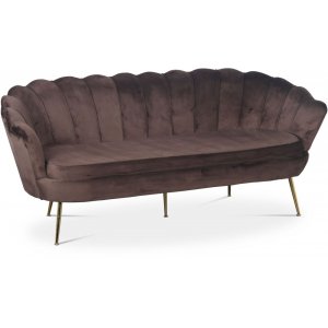 Kingsley 3-sits sammetssoffa brun / mässing + Fläckborttagare för möbler