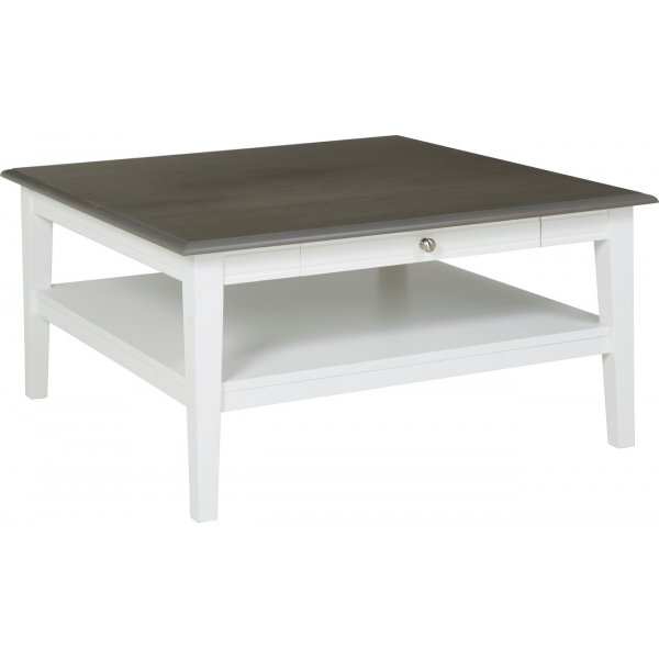 Alexandra soffbord 80 x 80 cm - Vit/gr vintage