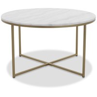 Maryland soffbord 85 cm - Vit kta Marmor / Matt mssing