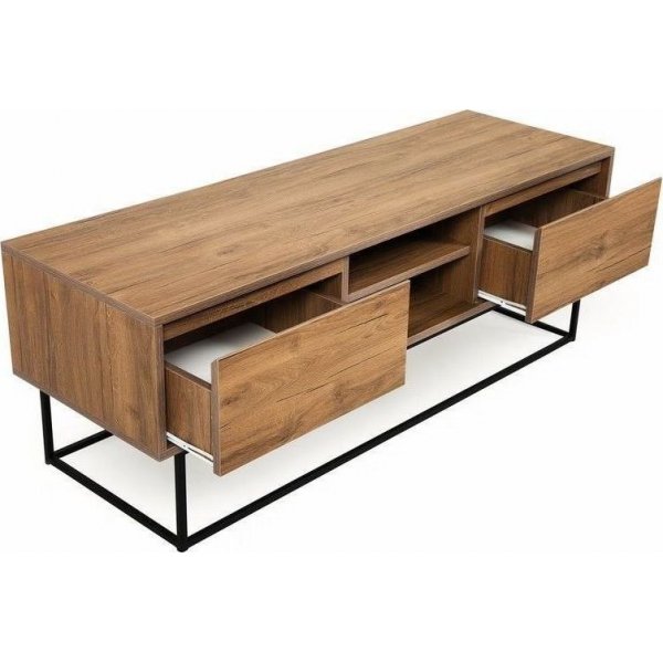 Banc TV Laxus 140 cm - Noyer/noir