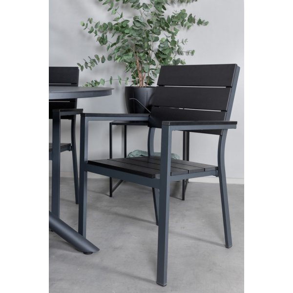 Alma utematgrupp med 4 st Levels stolar - Svart