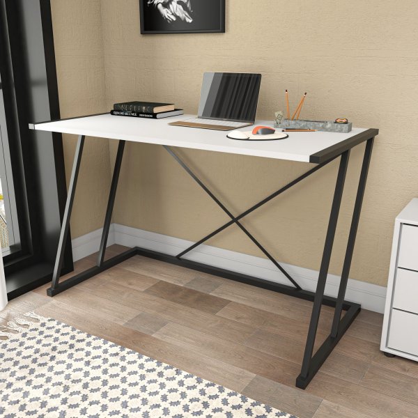 Bureau Adlade 114 x 60 cm - Noir/blanc