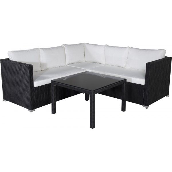 Kuba hörnsoffgrupp - Svart/Vit Kuba hörnsoffgrupp - Svart/Vit