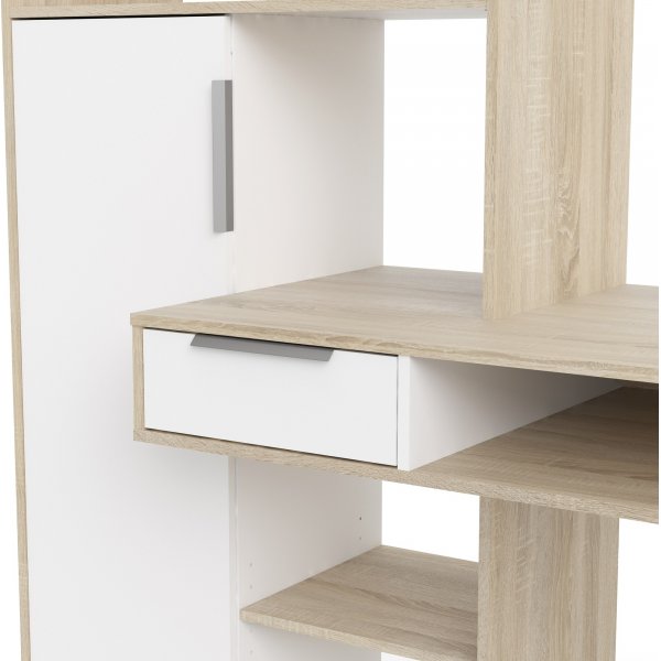 Function Plus skrivbord 162,8 x 60,4 x 155,4 cm - Ek/vit Function Plus skrivbord 162,8 x 60,4 x 155,4 cm - Ek/vit