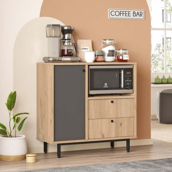 Armoire de cuisine Royce 1 - Chêne/anthracite Armoire de cuisine Royce 1 - Chêne/anthracite