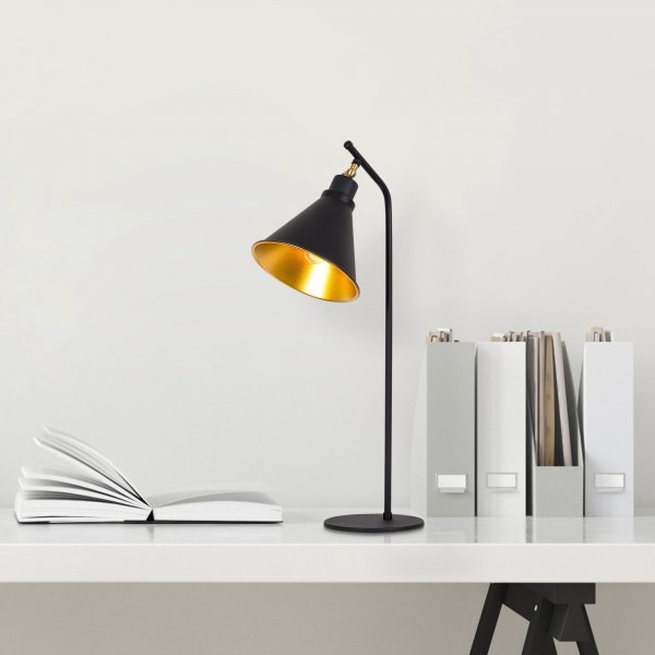 Lampe à poser Sivani 2 - Noir/or Lampe à poser Sivani 2 - Noir/or