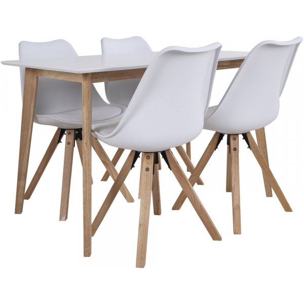 Vojens Matbord - Vit/natur - 120x70x75