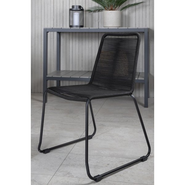 Virya utematgrupp med 6 st Lindos stolar - Svart/Grå Virya utematgrupp med 6 st Lindos stolar - Svart/Grå