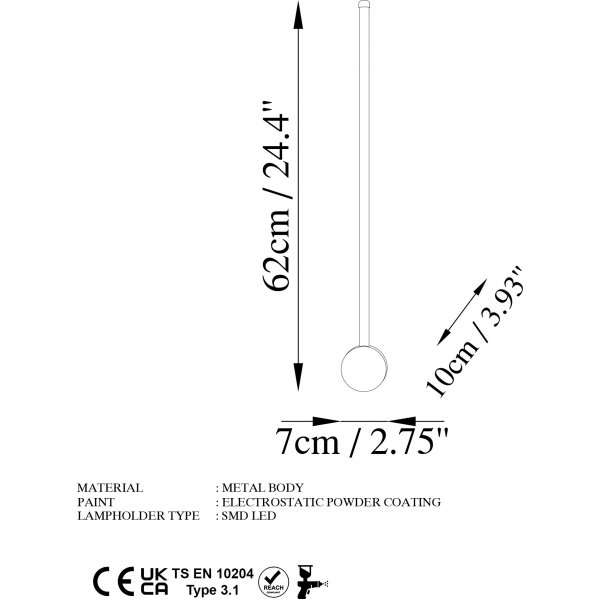 Glavo wandlamp 1 - Grijs