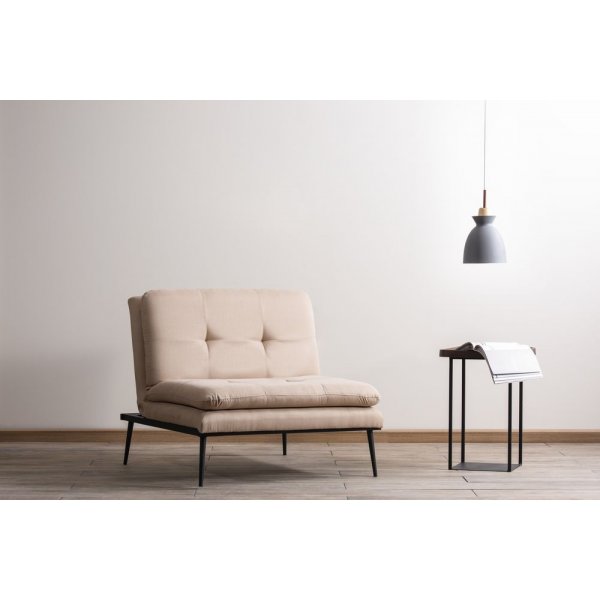 Kulperöd fåtölj med bäddfunktion - Beige Kulperöd fåtölj med bäddfunktion - Beige