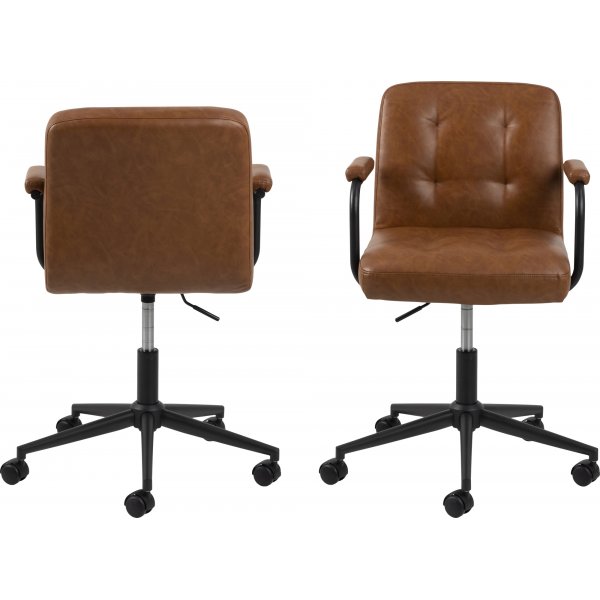 Chaise de bureau Cosmo avec accoudoirs - PU marron Chaise de bureau Cosmo avec accoudoirs - PU marron