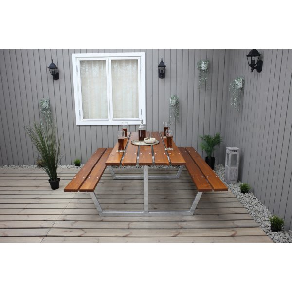 Rustieke bankenset zonder rugleuning - Cappuccino