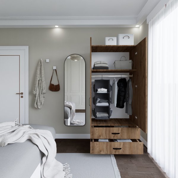 Yaman garderob 80 x 47 x 182 cm - Furu