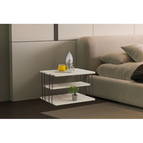 Lifon sidobord - Svart/marmor Lifon sidobord - Svart/marmor