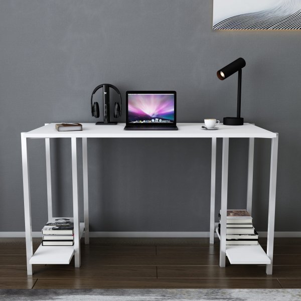 Bureau Academy 125,2 x 60 cm - Blanc Bureau Academy 125,2 x 60 cm - Blanc