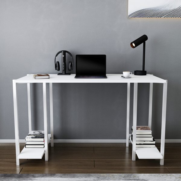 Bureau Academy 125,2 x 60 cm - Blanc Bureau Academy 125,2 x 60 cm - Blanc
