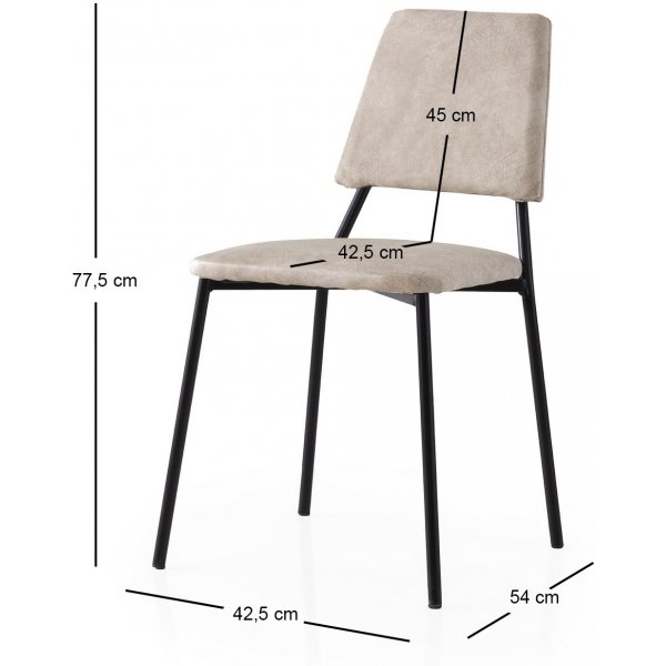 Chaise de salle  manger Lima, lot de 2 - cru