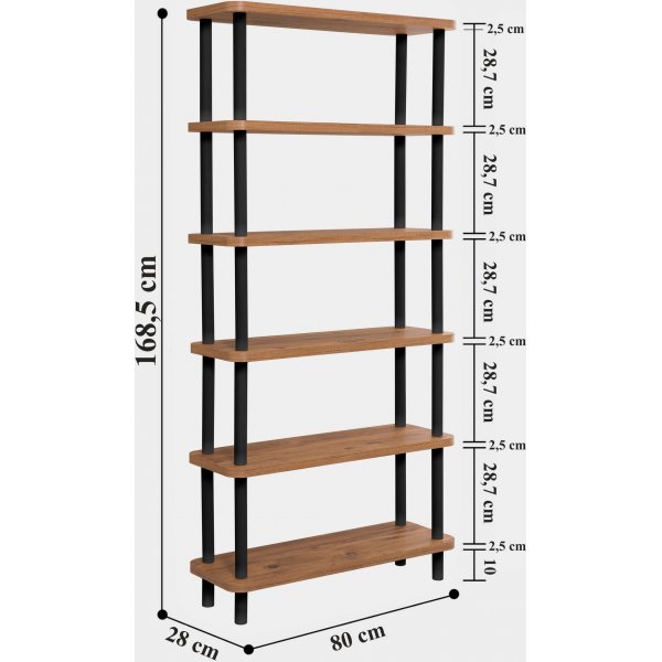 Bibliothque Galda - Noir/pin