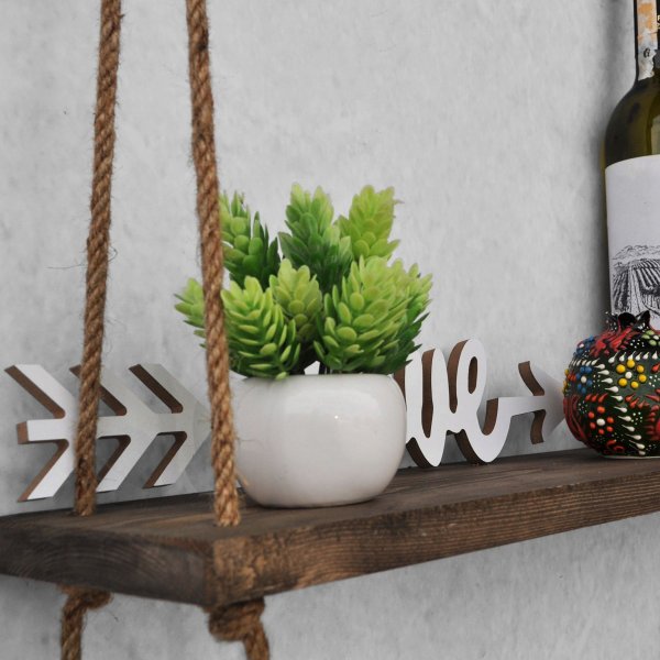 Abstracte wandplank 42 - Walnoot