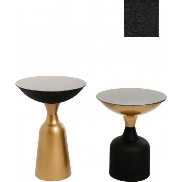 Chalice sidobord set 46/56 cm - Guld/svart Chalice sidobord set 46/56 cm - Guld/svart