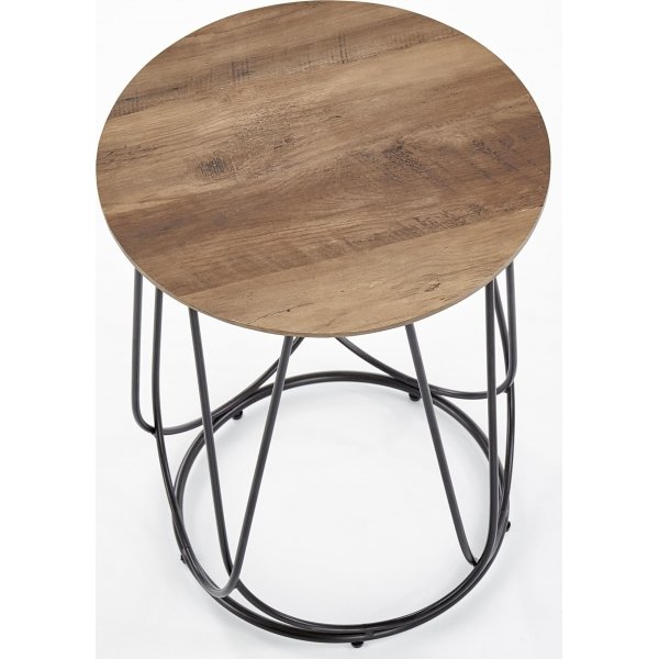 Bobby sidobord Ø40 cm - Valnöt/svart Bobby sidobord Ø40 cm - Valnöt/svart