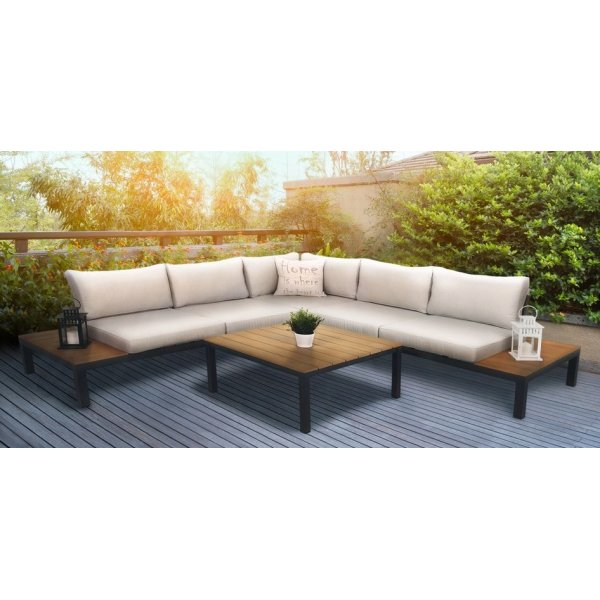 Loungesoffa Belair med bord - Grå/ljusgrå Loungesoffa Belair med bord - Grå/ljusgrå