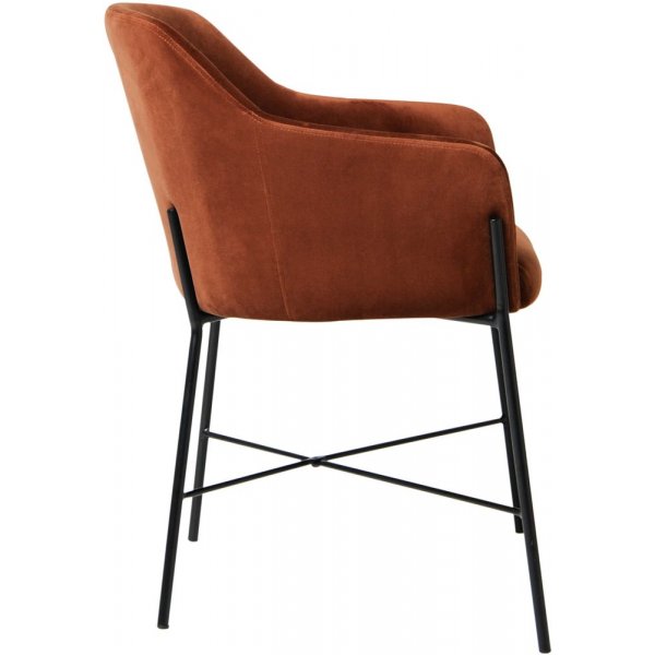 Praxis karmstol - Rostf�rgad sammet/svart