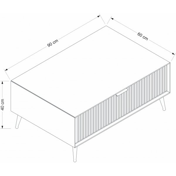 Table basse Lux 90 x 60 cm - Beige