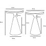 Chalice sidobord set 50/55 cm - Svart/guld