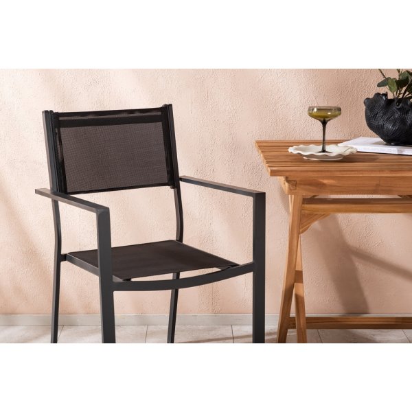 Ghana utematgrupp med 2 st Copacabana stolar - Svart/Teak