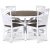 groupe alimentaire Skagen; table  manger ronde 120 cm - Chne blanc / huil marron avec 4 chaises Skagen (Croix dans le dos) a