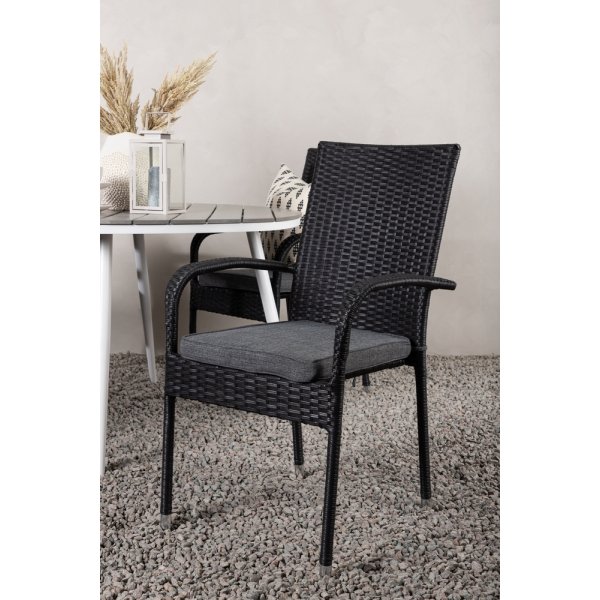 Break utematgrupp med 4 st Anna stolar - Grå/Vit Break utematgrupp med 4 st Anna stolar - Grå/Vit