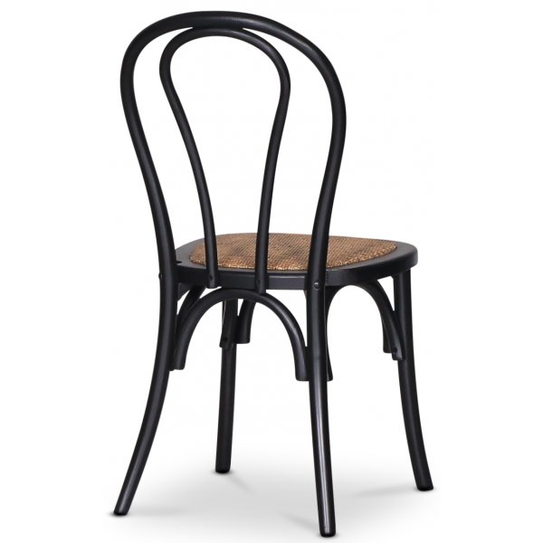 Omni matgrupp, runt matbord 130 cm inkl 4 st Tony svarta stolar - Svartbetsad ek + 3.00 x Mbeltassar