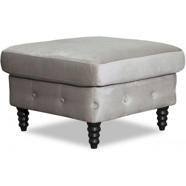Ashford chesterfield fotpall - Grbeige sammet