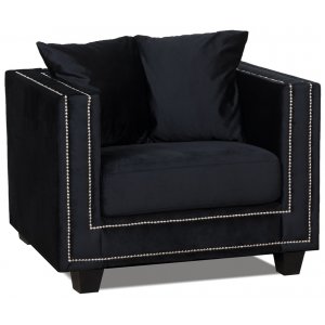 Fauteuil Temple  rivets - Velours noir