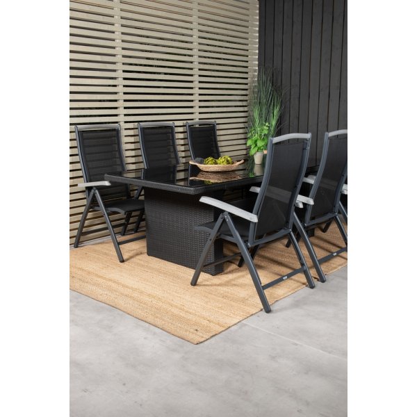 Padova utematgrupp med 6 st Albany stolar - Svart